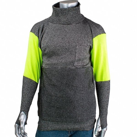 Cut and Abrasion Resistant Pullover, Hi-Vis Sleeves, Removable Belly Patch, Thumb Hole, XL MPN:P601BP4CMHVBPP1TH-XL