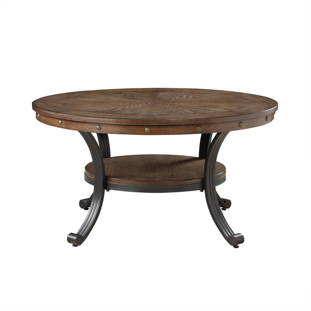 Powell Vinessa Round Coffee Table, 19inH x 36inW x 36inD, Rustic Umber/Brown MPN:ODP2261