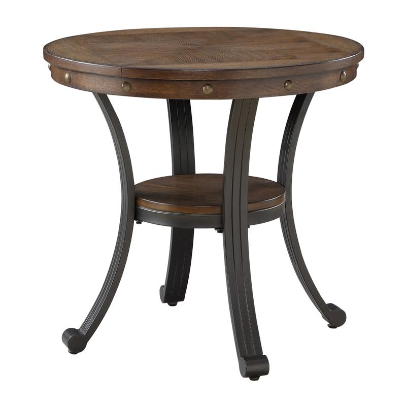 Powell Vinessa Round Side Table, 23inH x 24inW x 24inD, Rustic Umber MPN:ODP2262