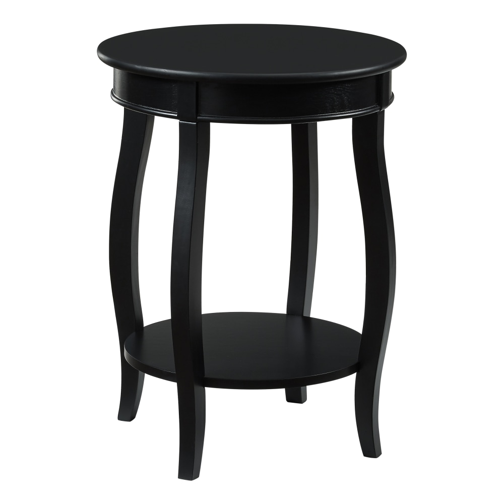 Powell Nora Round Side Table With Shelf, 24inH x 18inDia., Black MPN:ODP2363