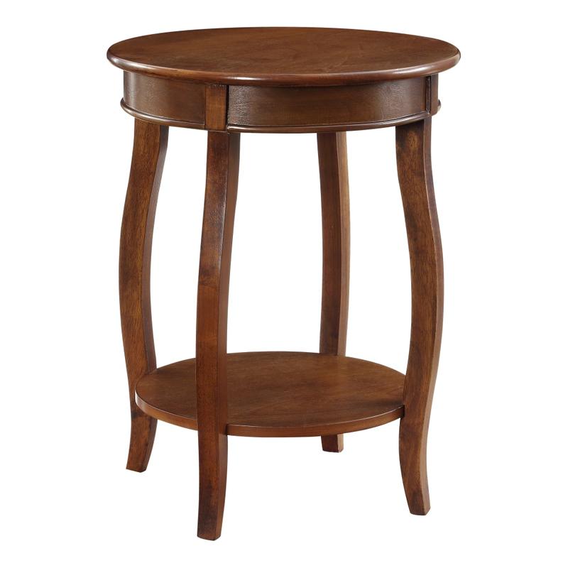 Powell Nora Round Side Table With Shelf, 24inH x 18inDia., Hazelnut MPN:ODP2368