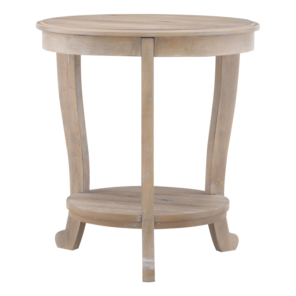 Powell Heller Side Table With Shelf, 24in x 22in, Natural MPN:ODP2539
