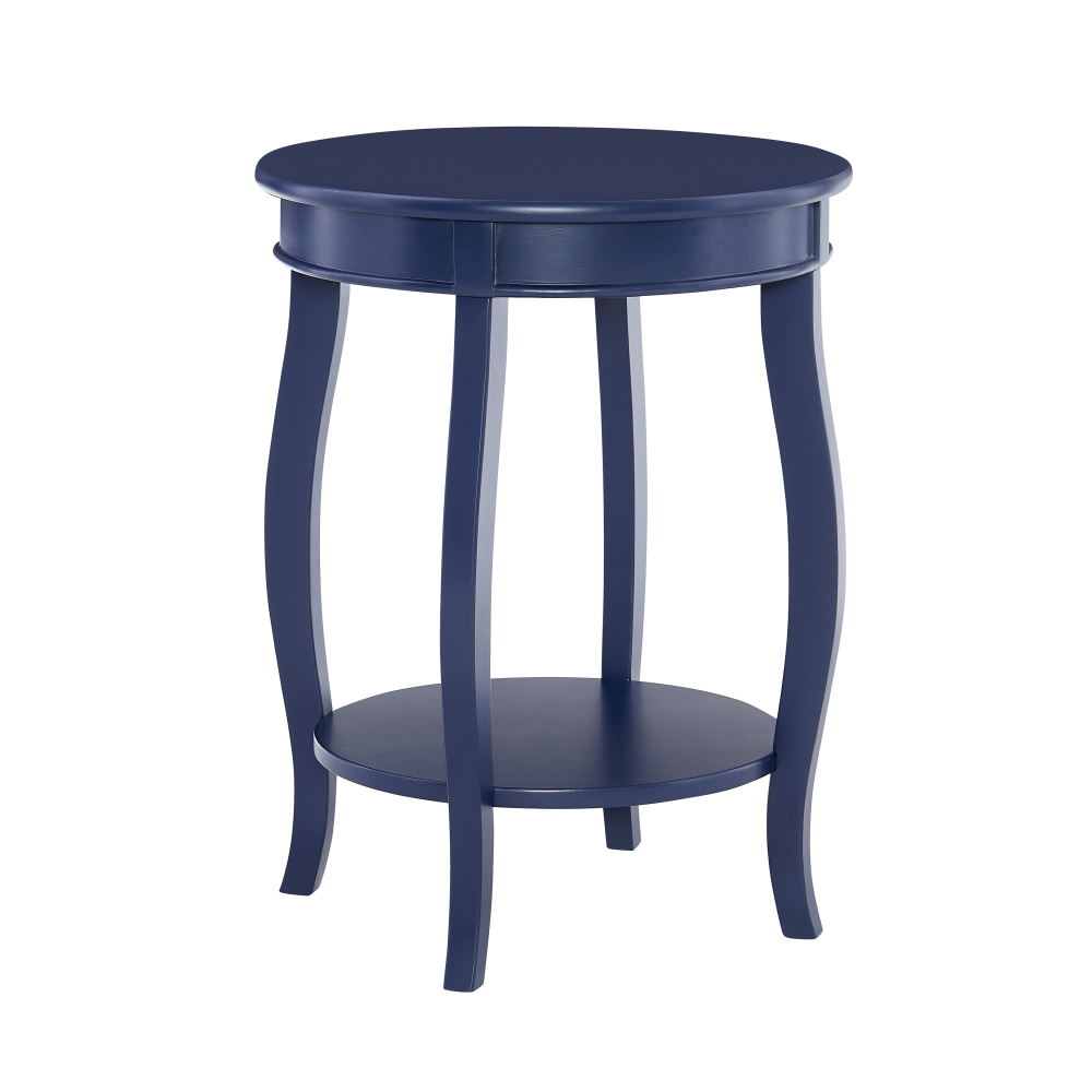 Powell Nora Round Side Table With Shelf, 24inH x 18inW x 18inD, Navy MPN:ODP2886