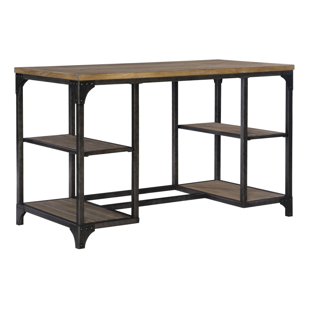 Powell Donat 48inW Computer Desk With Shelves, Weathered Driftwood MPN:ODP2232