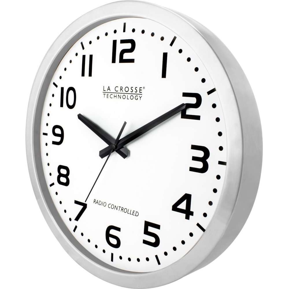 La Crosse Technology WT-3161WH 16 inch Atomic Wall Clock - Digital - Atomic - Metal MPN:WT-3161WH