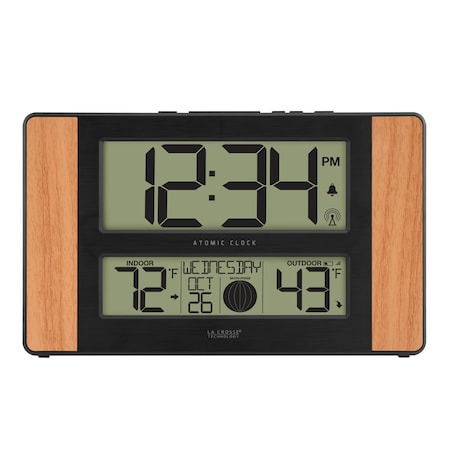 Atomic Dgtl Wall Clock, Temp/Moon Phase MPN:513-1417-INT