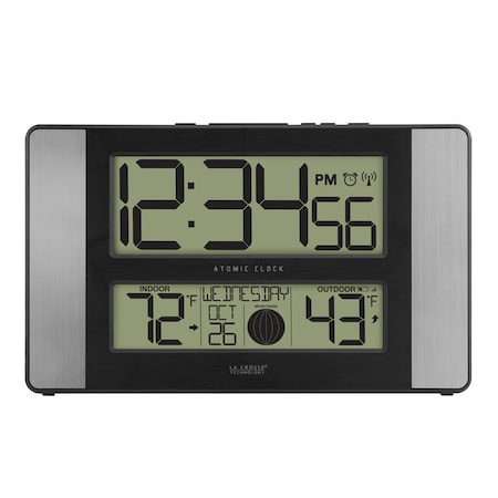 Atomic Dgtl Wall Clock, Temp/Moon Phase MPN:513-1417AL-INT