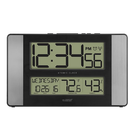 Atomic Dgtl Wall Clock, Indoor Temp MPN:513-1417H-AL-INT
