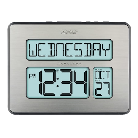 Atomic Dgtl Wall Clock, Wht Backlight MPN:513-1419BL-INT