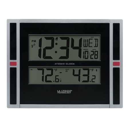 Atomic Digital Wall Clock w In/Out Temp MPN:513-149-INT