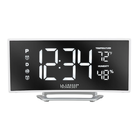 Crv Mirror LED Alarm Clock, Temp, USB Port MPN:602-249