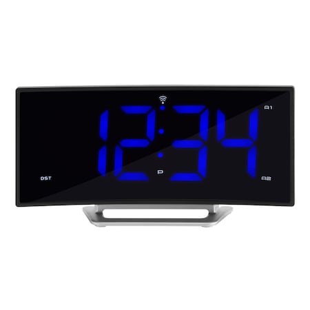 Atomic Curved LED Alarm clock w USB Port MPN:617-249