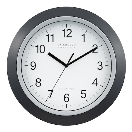 Atomic Wall Clock, Black, 12