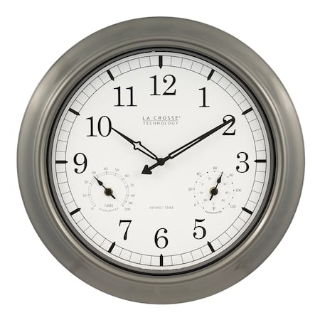 Indoor/Outdoor Atomic Wall Clock, 18