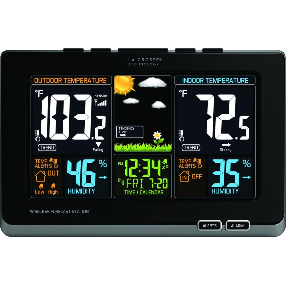 La Crosse Technology Wireless Color Weather Station - LCD - Weather Forecaster200 ft - Desktop MPN:308-1414B