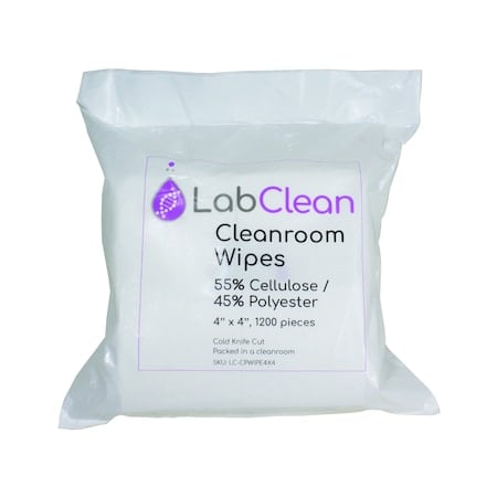 Cleanroom Wipes, 100 percent pol, 4, PK10 MPN:CPWIPE4X4