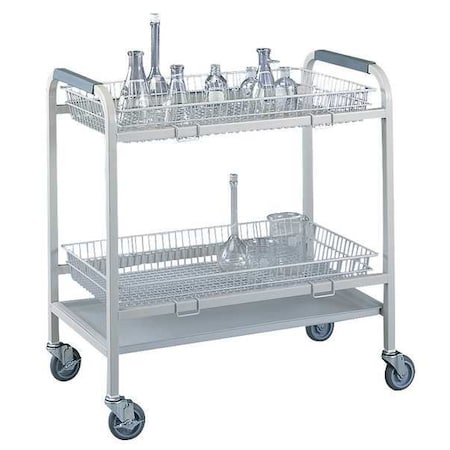 Laboratory Glassware Cart, Wired Plastic, 34 7/8 in L, 19 in W, 36 3/8 in H MPN:8032500