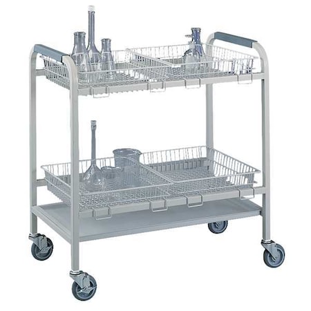 Laboratory Glassware Cart, Wired Plastic, 34 7/8 in L, 19 in W, 36 3/8 in H MPN:8045000