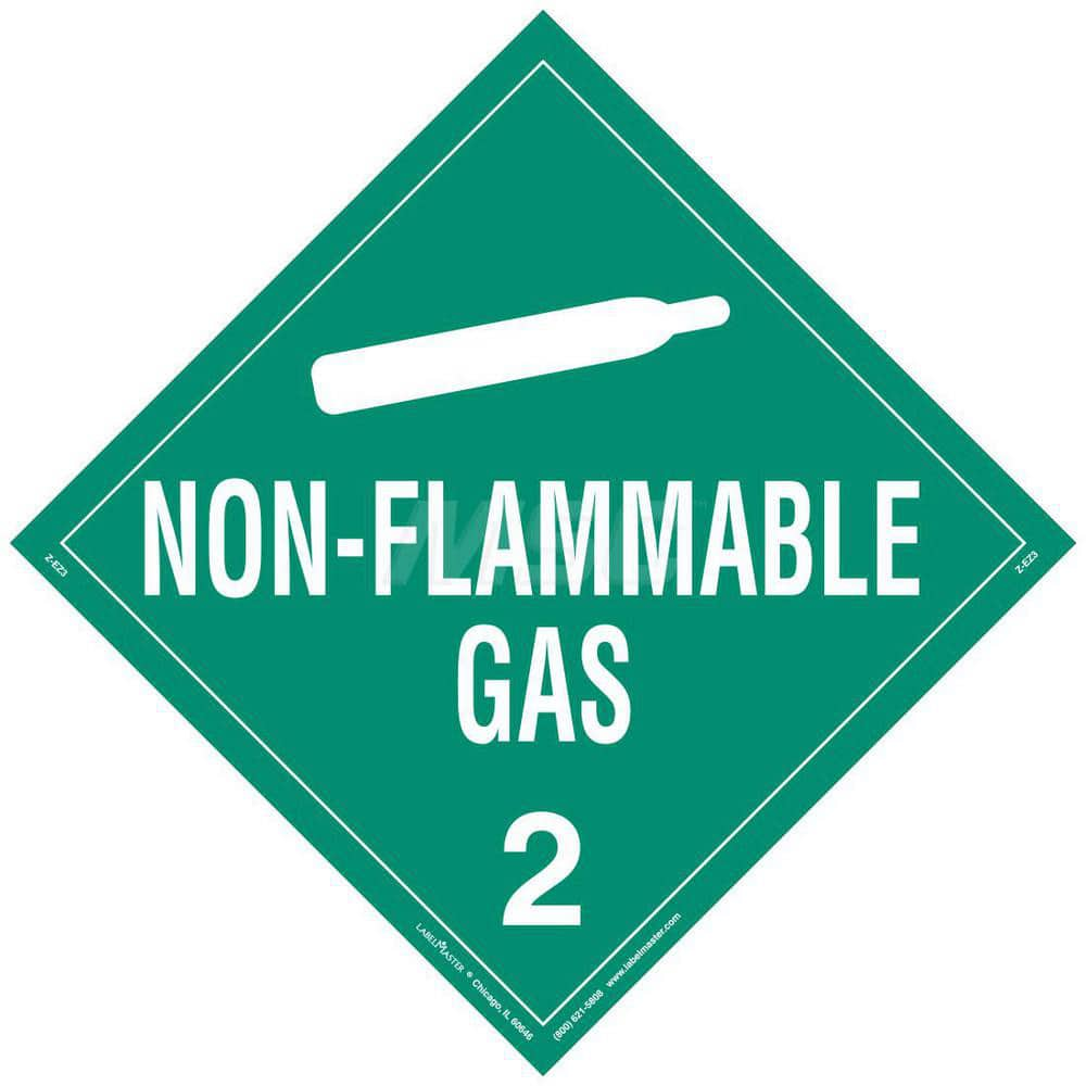 DOT Placards & Holders, Legend: Non-Flammable Gas , Material: Vinyl , Legend Color: Green , Placard Coating: UV  MPN:Z-EZ3