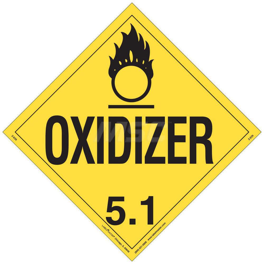 DOT Placards & Holders, Legend: Oxidizer , Material: Vinyl , Legend Color: Yellow , Placard Coating: UV  MPN:Z-EZ6