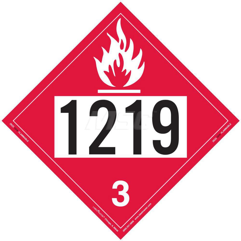 DOT Placards & Holders, Legend: Flammable Liquid , Material: Vinyl , Legend Color: Red , Placard Coating: UV  MPN:ZEZ21219