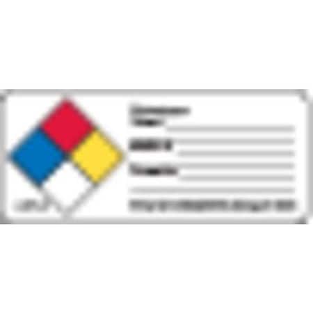 NFPA Write-On Substance Name, Label, Pk500 MPN:H-NFRLR