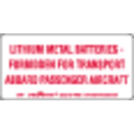 Lithium Metal Battery Label 4