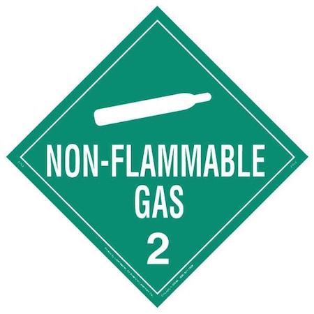 DOT Container Placard, Non-Flammable Gas, Vinyl, 10-3/4