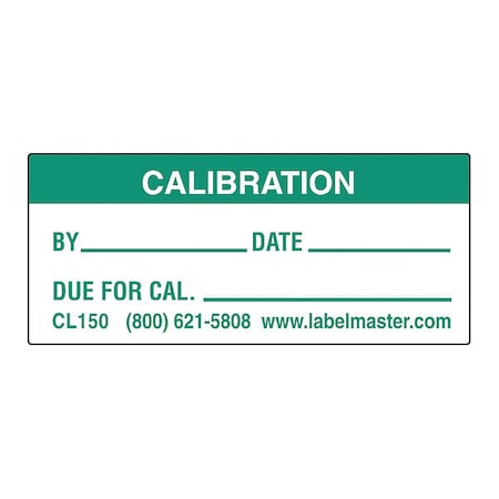 Calibration Label, Papr, 1-3/4
