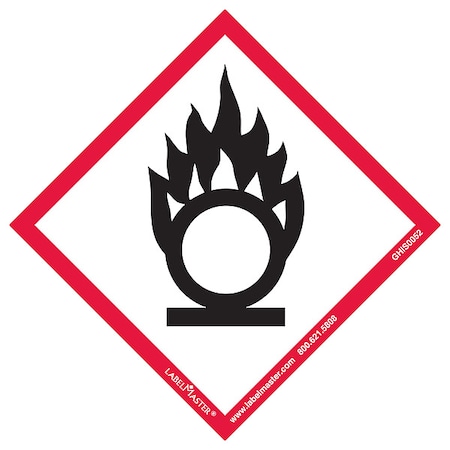 GHS Flame Over Circle Label, 4inx4in, 50, PK50 MPN:GHIS0052