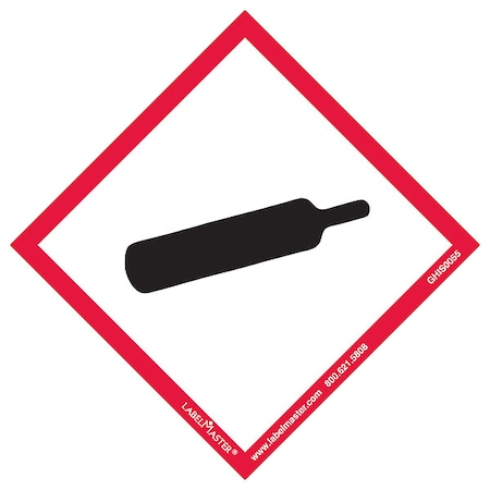 GHS Gas Cylinder Label, 4inx4in, Paper, 50, PK50 MPN:GHIS0055
