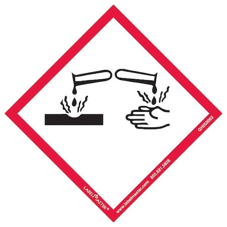 GHS Corrosion Label, 4inx4in, Paper, 100, PK100 MPN:GHIS0063