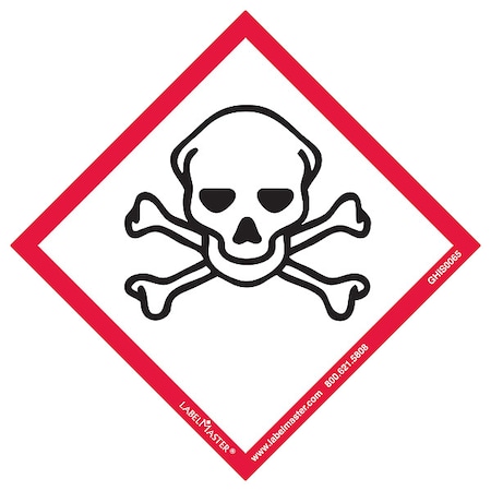 GHS Skull and Crossbones Lbl, 4inx4in, 100, PK100 MPN:GHIS0065