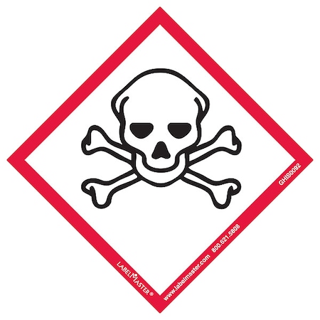 GHS Skull and Crossbones Lbl, 4inx4in, 50, PK50 MPN:GHIS0092