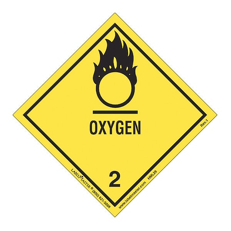 Oxygen Label, Worded, Paper, PK50 MPN:HML26S