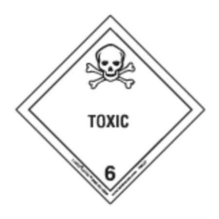 Toxic Label, 100mmx100mm, Papr, Wht/Blk, 500 MPN:HML27