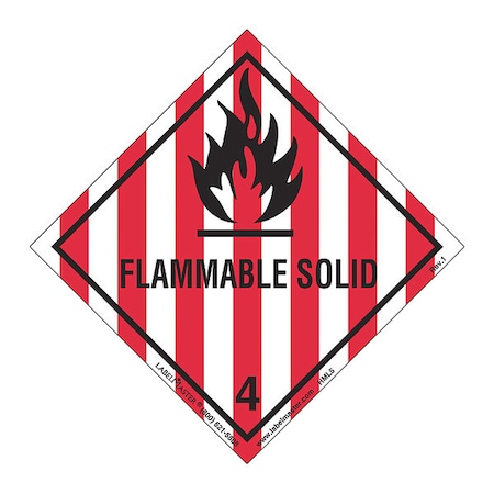 Flammable Solid Label, Worded, PK50 MPN:HML5S