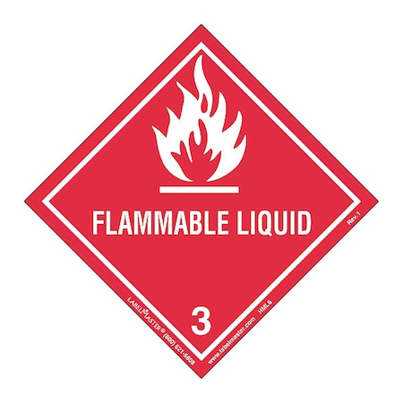 Flammable Liquid Label, Worded, PK50 MPN:HML6S