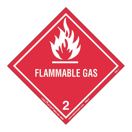 Flammable Gas Label, Worded, PK50 MPN:HML7S
