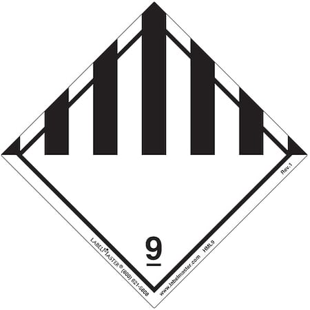 Miscellaneous Dangerous Goods Placard, Dangerous, Semi-Gloss Paper, 500 PK MPN:HML9