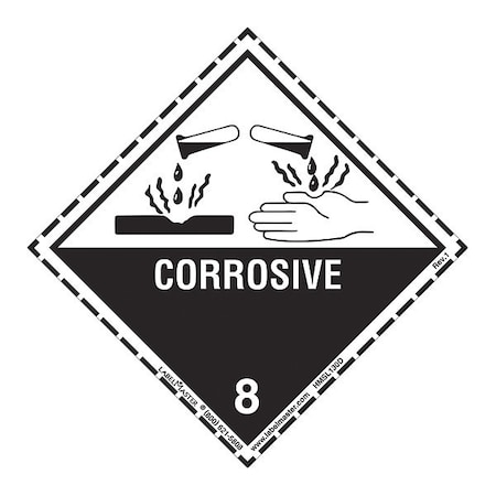 Corrosive Label, Worded, Dotted Brdr, PK500 MPN:HMSL130D