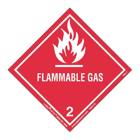Flammable Gas Label, Worded, PK25 MPN:HMSL70S