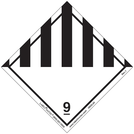 Miscellaneous Dangerous Goods Placard, Dangerous, PVC, 500 PK MPN:HMSL90