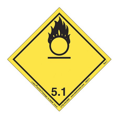 Oxidizer Label, International, PK500 MPN:HSC11