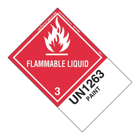 Flammable Liquid Label, UN1263, PK500 MPN:HSN1700ET