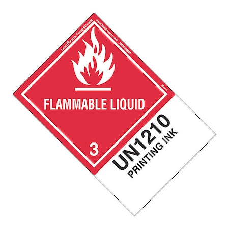 Flammable Liquid Label, UN1210, PK500, HSN3400ET MPN:HSN3400ET