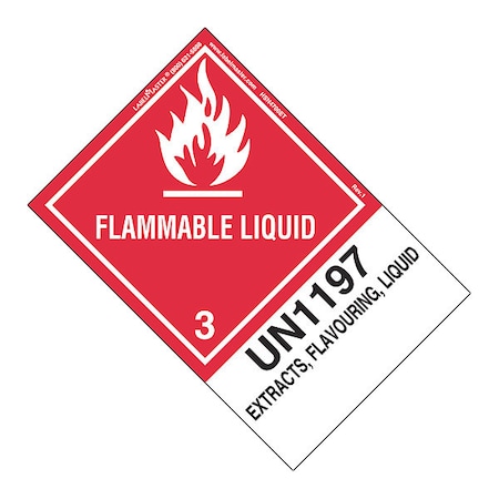 Flammable Liquid Label, UN1197, PK500, HSN4700ET MPN:HSN4700ETR