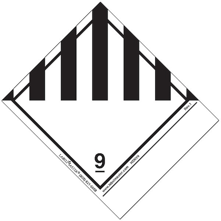 Miscellaneous Dangerous Goods Placard, Dangerous, PVC, 500 PK MPN:HSNV9