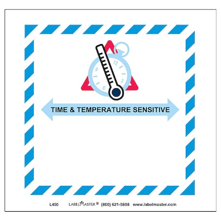 Time and Temperature Lbl, 121mmx126mm, 500, PK500 MPN:L450