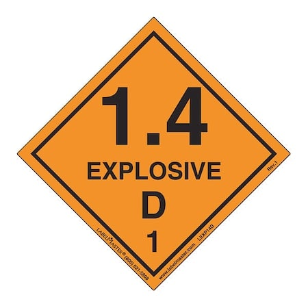 Explosive 1.4 D Label, Paper, PK500 MPN:LEXP14D